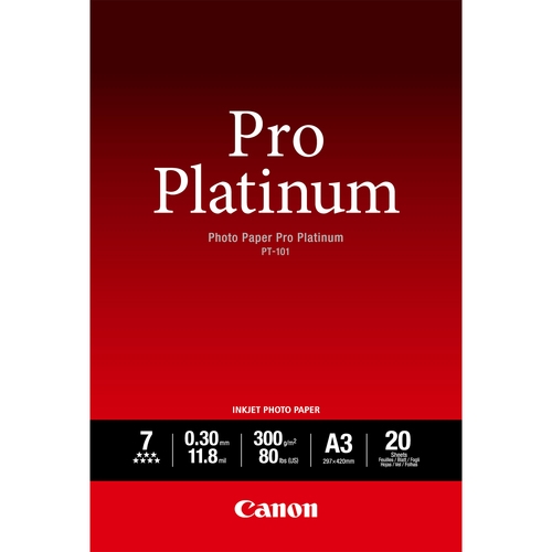 Canon Photo Paper Pro Platinum - Photo paper - A3 (297 x 420 mm) - 300 g/m2 - 20 sheet(s) — image 1