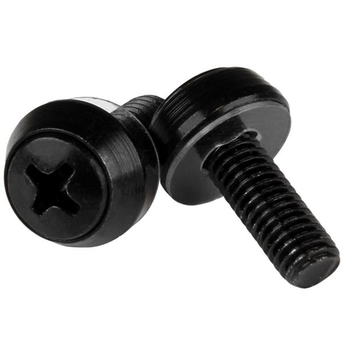 StarTech.com M6 x 12mm - Screws - 50 Pack, Black - M6 Mounting Screws for Server Rack & Cabinet (CABSCREWSM6B) - Screw kit - black (pack of 50) - for P/N: RACK-18U-20-WALL-OA, RACK-21U-20-WALL-OA, RACK-24U-20-WALL-OA, RK12OD2, RK3236BKF — image 1