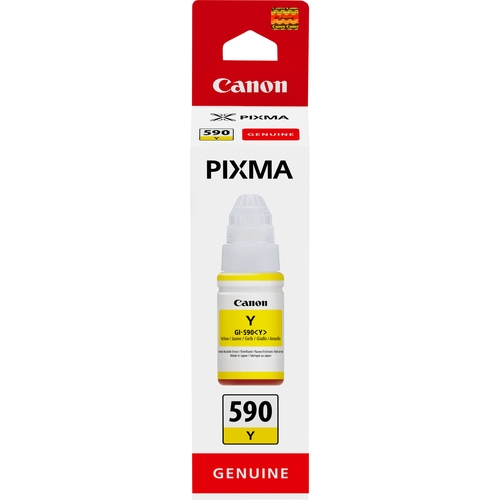 Canon GI 590 Y - 70 ml - yellow - original - ink refill - for PIXMA G1500, G1501, G1510, G2500, G2501, G2510, G3500, G3501, G3510, G4410, G4500, G4511 — image 1