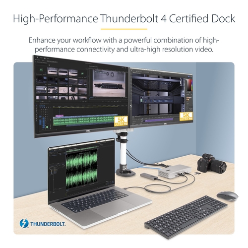 StarTech.com Thunderbolt 4 Multi-Display Docking Station, Quad/Triple/Dual Monitor Dock, 2x HDMI/2x DisplayPort, 7x USB Hub, 2.5 Gigabit Ethernet, 98W Power Delivery, for Windows/MacBook