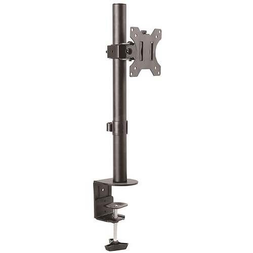 StarTech.com Single Monitor Desk Mount, Single Screen Heavy Duty Pole Mount for up to 8kg VESA Compatible Displays, Ergonomic Height Adjustable Monitor Arm Mount, Desk Clamp/Grommet