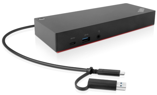 Lenovo ThinkPad Hybrid USB-C with USB-A Dock - Docking station - USB-C - 2 x HDMI, 2 x DP - 1GbE - 135 Watt - Campus