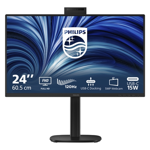 Philips 24B2U3301H - LED monitor - 1920 x 1080 Full HD (1080p) @ 120 Hz - IPS - 1500:1 - HDMI, DisplayPort, USB-C - speakers - black — image 1