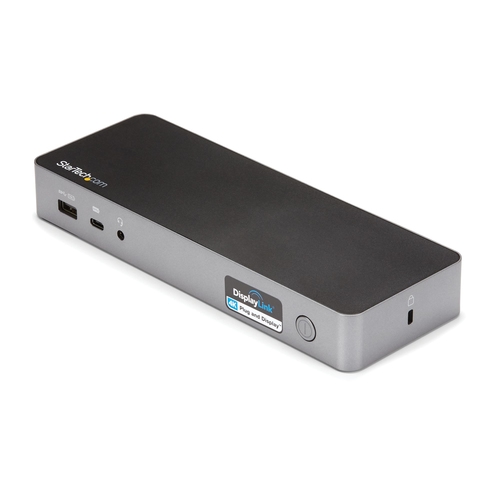 StarTech.com USB-C & USB-A Dock, Hybrid Universal Laptop Docking Station with Dual Monitor Display 4K 60Hz HDMI & DisplayPort, 60W Power Delivery, Gigabit Ethernet, Windows, Mac Chrome