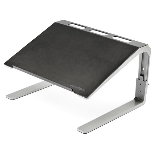 StarTech.com Adjustable Laptop Stand - Heavy Duty Steel & Aluminum - 3 Height Settings - Tilted - Ergonomic Laptop Riser for Desk (LTSTND) - Notebook stand - desktop - 17" - black, silver