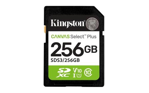Kingston Canvas Select Plus - Flash memory card - 256 GB - Video Class V10 / UHS-I U1 / Class10 - SDXC UHS-I — image 1