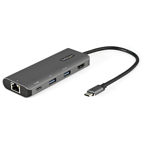 StarTech.com USB C Multiport Adapter, 10Gbps USB Type-C Mini Dock with 4K 30Hz HDMI, 100W Power Delivery Passthrough, 3-Port USB Hub, GbE, Portable USB 3.1/3.2 Gen 2 Laptop Dock, 10" Cable