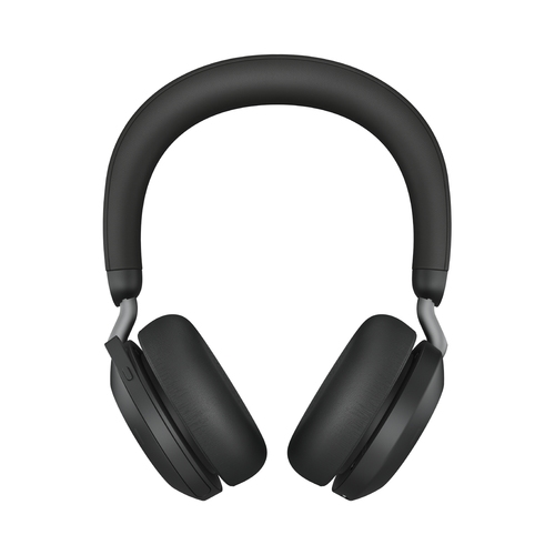 Jabra Evolve2 75 - Headset - on-ear - Bluetooth - wireless - active noise cancelling - USB-C - noise isolating - black - with charging stand - Certified for Microsoft Teams — image 1