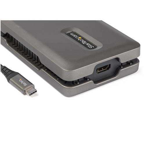 StarTech.com USB C Multiport Adapter, USB C to 4K 60Hz HDMI 2.0, 2-Port 10Gbps USB Hub, 100W Power Delivery Pass-through, GbE, SD/MicroSD, USB Type-C Mini Dock, 10"/25cm Attached Cable