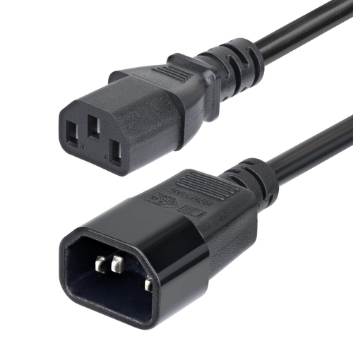StarTech.com 4.5m Power Extension Cord, C14 to C13, 15A 250V, KEMA-KEUR - Power extension cable - IEC 60320 C14 to power IEC 60320 C13 - AC 250 V - 15 A - 4.6 m - molded - black — image 1