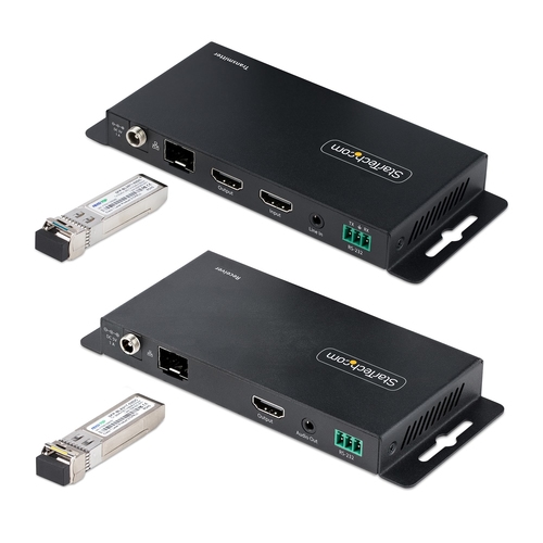 StarTech.com 4K HDMI over Fiber Extender Kit, 4K 60Hz up to 3300ft/1km (Single Mode) or 1000ft/300m (Multimode) LC Fiber Optic, HDR/HDCP, Audio/RS232/IR Extender, HDMI Video Extender