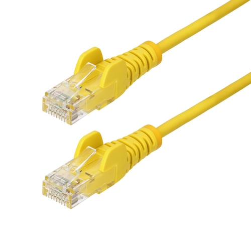 StarTech.com 15m Yellow Slim CAT6 Ethernet Cable, Snagless, 28AWG, LSZH - Patch cable - RJ-45 (M) to RJ-45 (M) - 15 m - 3.6 mm - UTP - CAT 5/5e/6 - IEEE 802.3bt - snagless, halogen-free, stranded copper - yellow — image 1