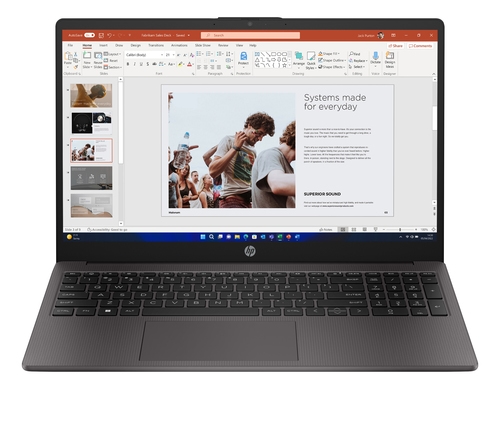HP 255 G10 Notebook - AMD Ryzen 5 - 7530U / up to 4.5 GHz - Win 11 Pro - Radeon Graphics - 8 GB RAM - 256 GB SSD NVMe - 15.6" IPS 1920 x 1080 (Full HD) - Wi-Fi 6, Bluetooth - dark ash silver - kbd: UK