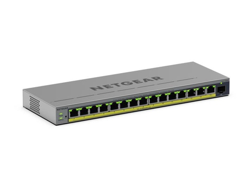 NETGEAR Easy Smart GS116EPP - Switch - L3 - smart - 1 x 10/100/1000 + 15 x 10/100/1000 (PoE+) - desktop, wall-mountable - PoE+ (231 W) — image 1