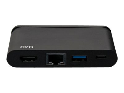 C2G USB C Dock with HDMI, USB, Ethernet, USB C & Power Delivery up to 100W - Docking station - USB-C / Thunderbolt 3 - HDMI - 1GbE