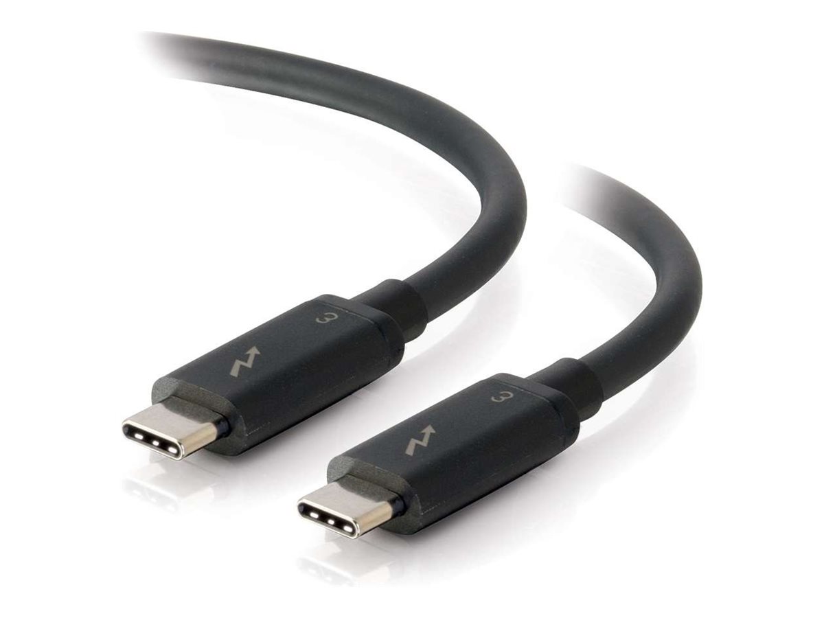 C2G 3ft Thunderbolt 3 Cable - USB C Thunderbolt 3 Cable - 100W Power Delivery - 20Gbps - Black - M/M - Thunderbolt cable - 24 pin USB-C (M) to 24 pin USB-C (M) - USB 3.1 Gen 2 / Thunderbolt 3 / DisplayPort - 91.4 cm - 4K support - black