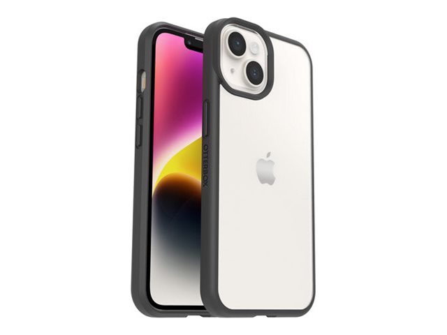 OtterBox React Series Case for iPhone 16e, iPhone 14, Shockproof, Drop proof, Ultra-Slim, Protective Thin Case, Tested to Military Standard, Clear/Black, No Retail Packaging