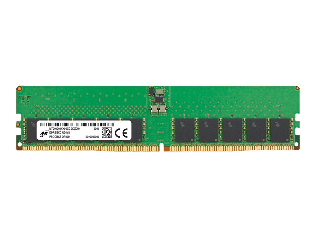 Micron - DDR5 - module - 32 GB - DIMM 288-pin - 4800 MHz / PC5-38400 - CL40 - 1.1 V - unbuffered - ECC