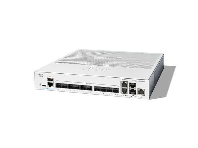 Cisco Catalyst 1300-12XS - Switch - L3 - smart - 10 x 10 Gigabit SFP+ + 2 x combo 10 Gigabit SFP+/RJ-45 - rack-mountable — image 1