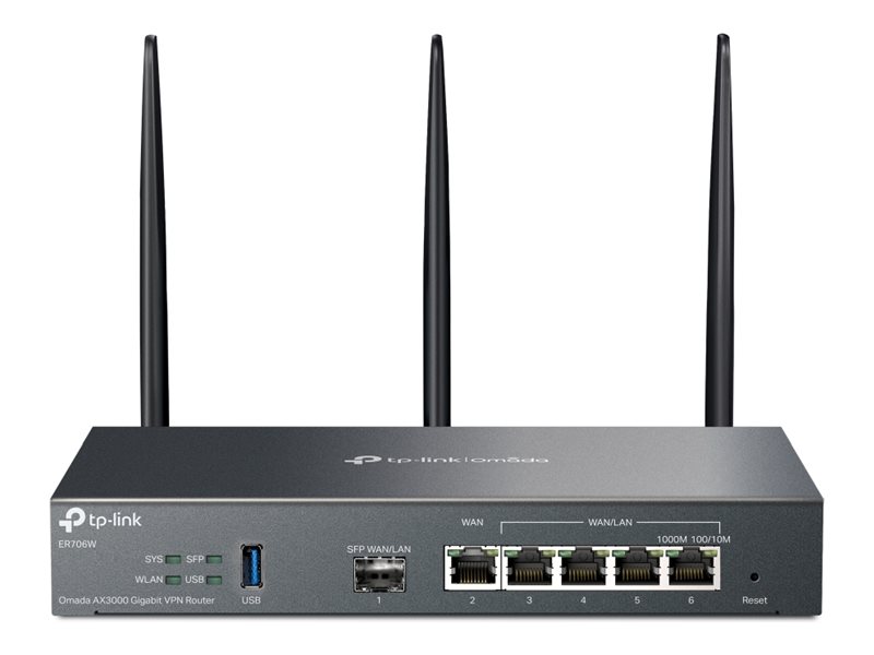 TP-Link Omada ER706W V1 - wireless router - Wi-Fi 6 - desktop, wall-mountable — image 1