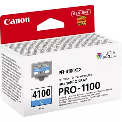 Canon PFI-4100 C - 80 ml - cyan - original - hanging box - ink tank - for imagePROGRAF PRO-1100 — view 4