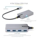 StarTech.com 4-Port USB Hub, USB 3.0 5Gbps, Bus Powered, USB-A to 4x USB-A Hub with Optional Auxiliary Power Input, Portable Desktop/Laptop USB Hub with 1ft (30cm) Attached Cable