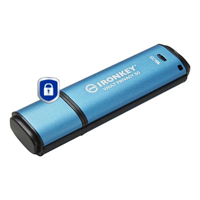 Kingston IronKey Vault Privacy 50 Series - USB flash drive - encrypted - 16 GB - USB 3.2 Gen 1 - TAA Compliant — view 3