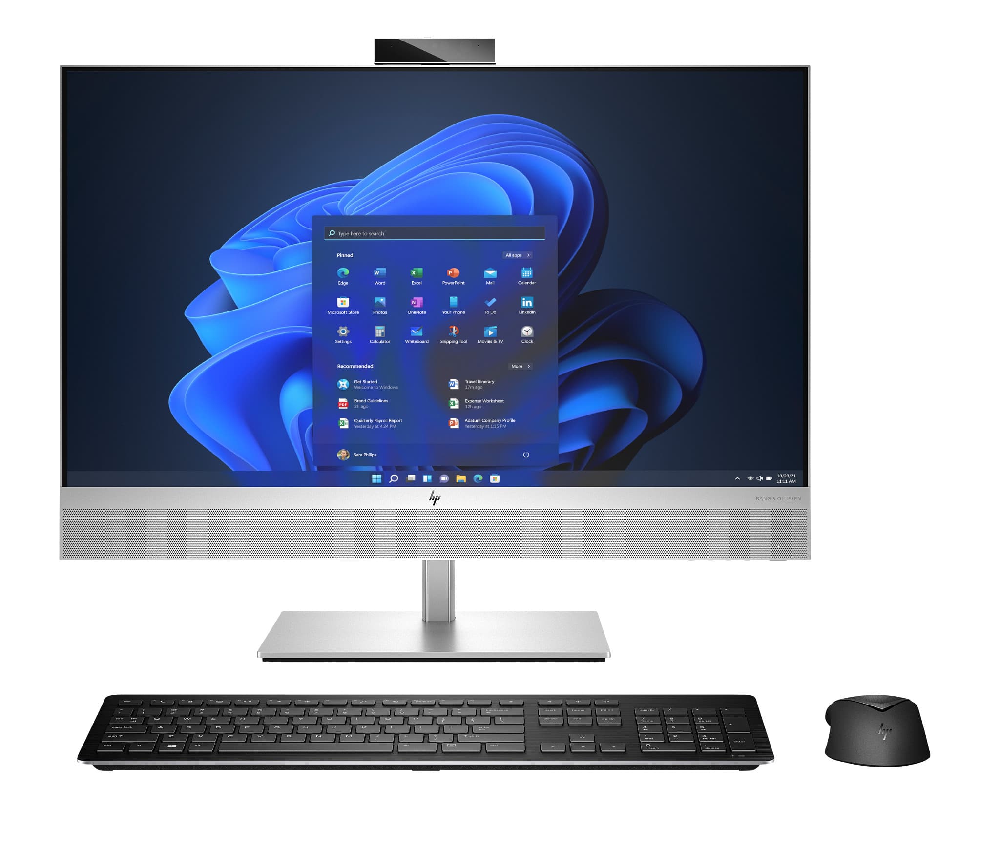 HP EliteOne 870 G9 - All-in-one Core i5 12500 / up to 4.6 GHz - vPro - RAM 16 GB - SSD 512 GB - NVMe, TLC - UHD Graphics 770 - Gigabit Ethernet, IEEE 802.11ax (Wi-Fi 6E), Bluetooth 5.3 - Win 11 Pro - monitor: LED 27" 1920 x 1080 (Full HD) @ 60 Hz - keyboard: UK - silver — view 2