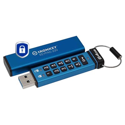 Kingston IronKey Keypad 200 - USB flash drive - encrypted - FIPS 140-3 Level 3 - 64 GB - USB 3.2 Gen 1 — view 3