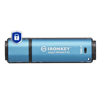 Kingston IronKey Vault Privacy 50 Series - USB flash drive - encrypted - 128 GB - USB 3.2 Gen 1 - TAA Compliant