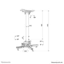 Neomounts CL25-540WH1 - Mounting kit (ceiling mount) - full-motion - for projector - easy-install, height 60.5 - 90.5 cm - steel - white thumbnail 17