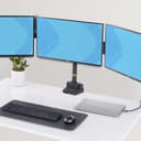 StarTech.com Triple Monitor Desk Mount For Up To Three 27in Screens, VESA 75x75/100x100, Tool-Less Arm Adjustments, C-Clamp/Grommet Mount, Spring-Assisted Arms