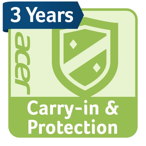 Acer Care Plus Carry-in - Extended service agreement - parts and labour - 3 years - pick-up and return - must be activated within 365 days of the product purchase - with Equipment Protection Fixed Fee