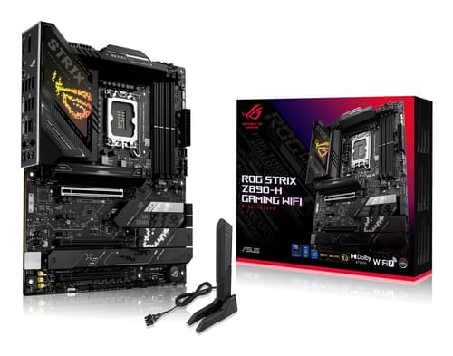 ASUS ROG STRIX Z890-H GAMING WIFI - Motherboard - ATX - LGA1851 Socket - Z890 Chipset - USB 3.2 Gen 1, USB 3.2 Gen 2, USB-C 3.2 Gen 2x2 - Wi-Fi 7, Bluetooth, 5 Gigabit Ethernet - onboard graphics (CPU required) - HD Audio (8-channel)