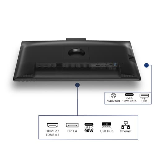 Philips 27B2U3601H - 3000 Series - LED monitor - 27" - 2560 x 1440 QHD @ 120 Hz - IPS - 350 cd/m� - 1500:1 - 4 ms - HDMI, DisplayPort, USB-C - speakers - black — view 5
