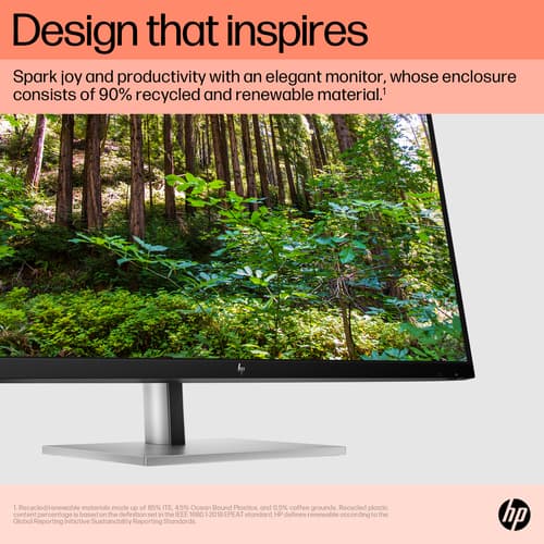 HP E32K G5 - E-Series - LED monitor - 31.5" - 3840 x 2160 4K UHD (2160p) @ 60 Hz - IPS - 350 cd/m� - 1000:1 - 5 ms - HDMI, DisplayPort, USB-C - speakers - black head, black and silver (stand) — view 10