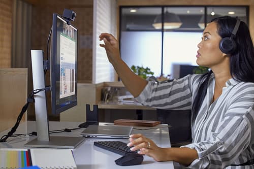 E-Series - LED monitor - 27" (27" viewable) - 2560 x 1440 QHD @ 75 Hz - IPS - 350 cd/m2 - 1000:1 - 5 ms - HDMI, DisplayPort, USB-C - black head, black and silver (stand) — view 6