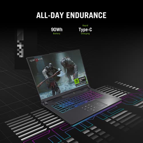 ASUS ROG Strix G16 G614PM-RV007W - AMD Ryzen 9 - 8940HX / up to 5.3 GHz - Win 11 Home - GeForce RTX 5060 - 16 GB RAM - 1 TB SSD NVMe - 16" 1920 x 1200 @ 165 Hz - Gigabit Ethernet - Wi-Fi 6E, Bluetooth - eclipse grey — view 20