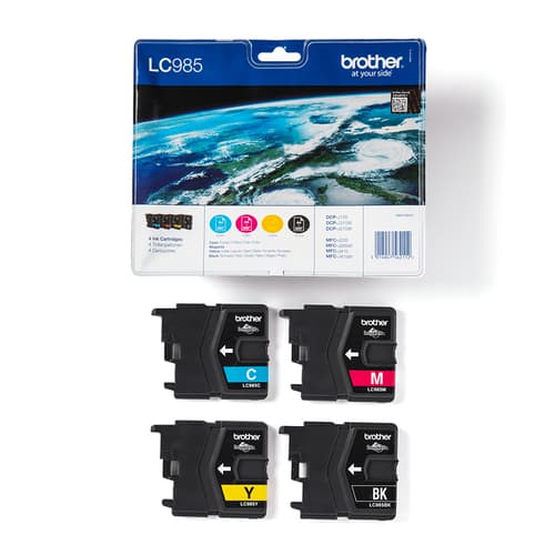 Brother LC985VALBP - 4-pack - black, yellow, cyan, magenta - original - blister - ink cartridge - for Brother DCP-J125, DCP-J140, DCP-J315, DCP-J515, MFC-J220, MFC-J265, MFC-J410, MFC-J415 — view 4