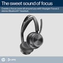 Poly Voyager Focus 2 - Headset - on-ear - Bluetooth - wireless - active noise cancelling - USB-C via Bluetooth adapter - black - Zoom Certified, Certified for Microsoft Teams thumbnail 2