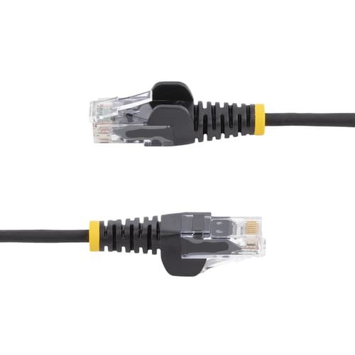 StarTech.com - Patch cable - RJ-45 (M) to RJ-45 (M) - 3.6 mm - UTP - CAT 5/5e/6 - IEEE 802.3bt - halogen-free, snagless, straight - black — view 4