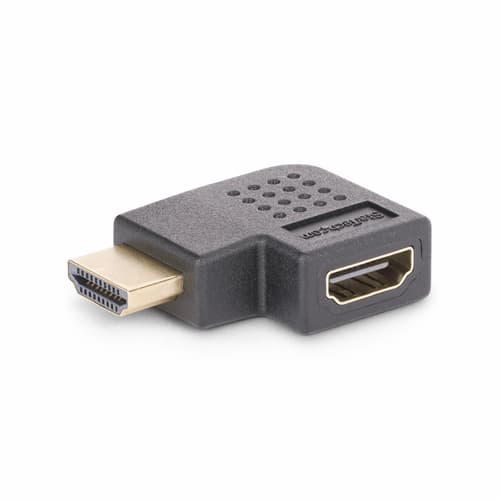 StarTech.com Right Angle HDMI 2.0 Adapter, 90-Degree HDMI Port Saver, M/F - High Speed - HDMI adapter - HDMI male to HDMI female right-angled - black - 4K60Hz support, bi-directional, passive