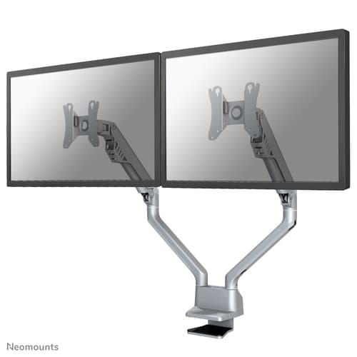 Neomounts FPMA-D750D - Mounting kit - full-motion - for 2 LCD displays - silver - screen size: 10"-32" - clamp mountable, grommet, desk-mountable — view 1