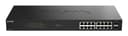 D-Link DGS 1018P - Switch - unmanaged - 16 x 10/100/1000 (PoE) + 2 x combo Gigabit SFP - rack-mountable, desktop - PoE (240 W) thumbnail 1