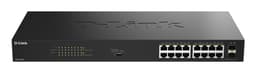 D-Link DGS 1018P - Switch - unmanaged - 16 x 10/100/1000 (PoE) + 2 x combo Gigabit SFP - rack-mountable, desktop - PoE (240 W)
