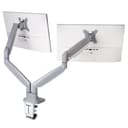 Kensington SmartFit One-Touch Dual Monitor Arm - Mounting kit - adjustable arm - for 2 monitors - metal - silver grey - screen size: 13"-32" - C-clamp, grommet, desk-mountable thumbnail 1