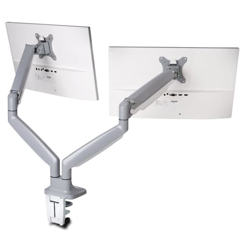 Kensington SmartFit One-Touch Dual Monitor Arm - Mounting kit - adjustable arm - for 2 monitors - metal - silver grey - screen size: 13"-32" - C-clamp, grommet, desk-mountable