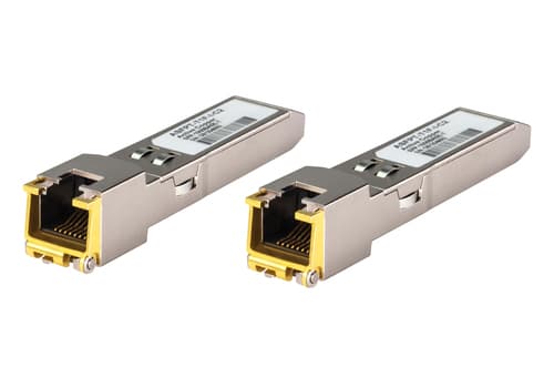 ATEN - SFP (mini-GBIC) transceiver module - 1GbE - over CAT 5e/6/6a - 1000Base-T, 100Base-TX, 10Base-T - RJ-45 - up to 100 m (pack of 2) — view 1