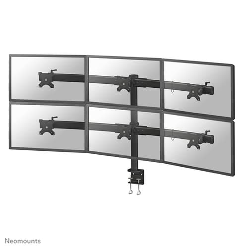 Neomounts FPMA-D700D6 - Mounting kit - full-motion - for 6 LCD displays - black - screen size: 19"-27" - clamp mountable, desk-mountable