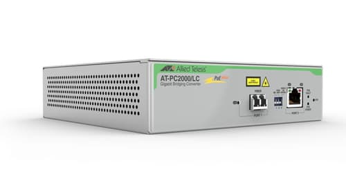 Allied Telesis AT PC2000/LC - Fibre media converter - 1GbE - 10Base-T, 1000Base-LX, 1000Base-SX, 100Base-TX, 1000Base-T - LC / RJ-45 - 850 nm - TAA Compliant